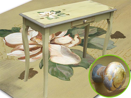 meuble peint : console galbée