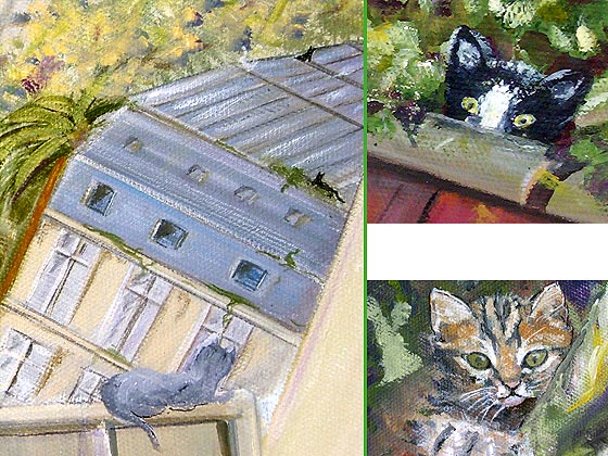 Toile peinte : les toits de Paris